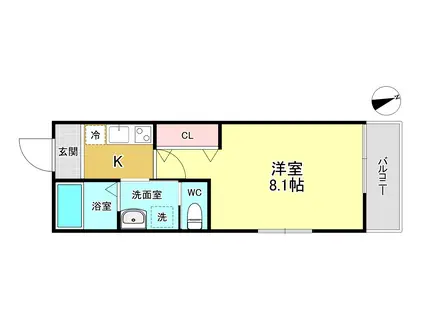 リアコート塚本(1K/2階)の間取り写真