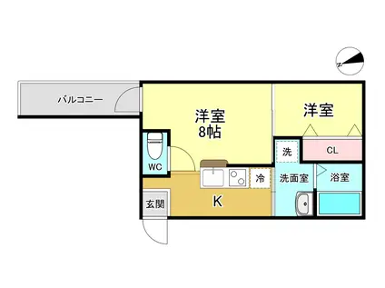 リアコート塚本(1LDK/3階)の間取り写真