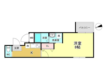 リアコート塚本(1K/3階)の間取り写真