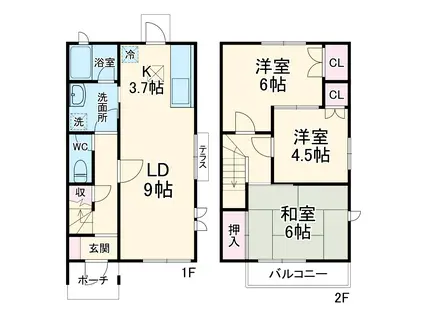 藤が岡テラスハウス(3LDK)の間取り写真