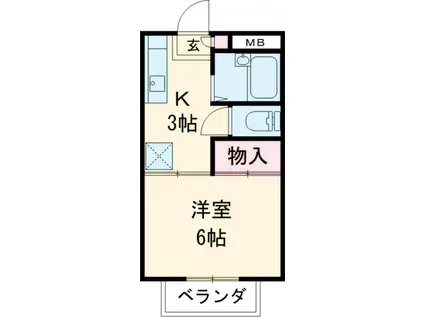 フラッツL(1K/3階)の間取り写真