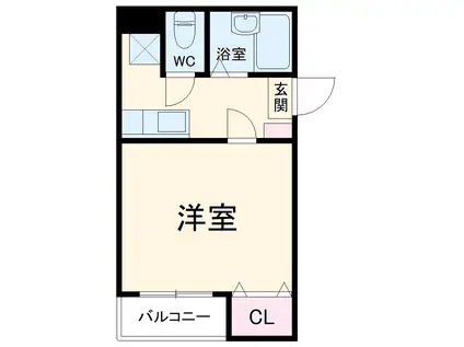 ヴァンヴェール(1K/1階)の間取り写真
