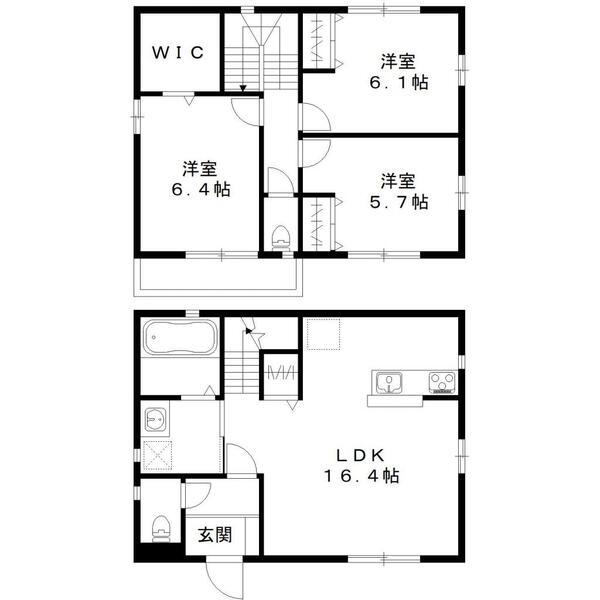 総武本線 八街駅 徒歩14分 2階建 築4年(3LDK)の間取り写真