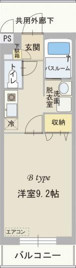 アルコバレーノ1(1K/2階)の間取り写真