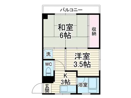 青木ビル(2K/3階)の間取り写真