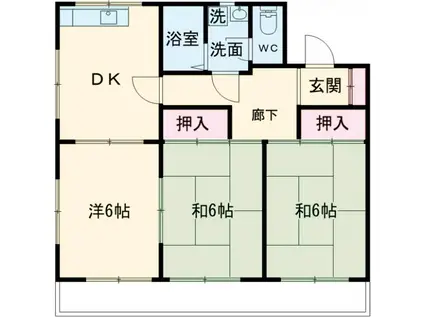 ステップ21(3DK/3階)の間取り写真