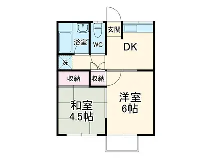 コーポラスTODA A棟(2DK/2階)の間取り写真