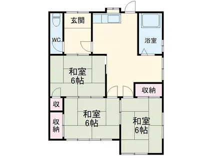 名鉄名古屋本線 矢作橋駅 徒歩10分 1階建 築37年(3DK)の間取り写真