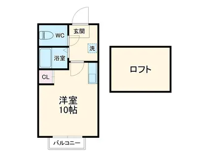 KM1185(1K/2階)の間取り写真