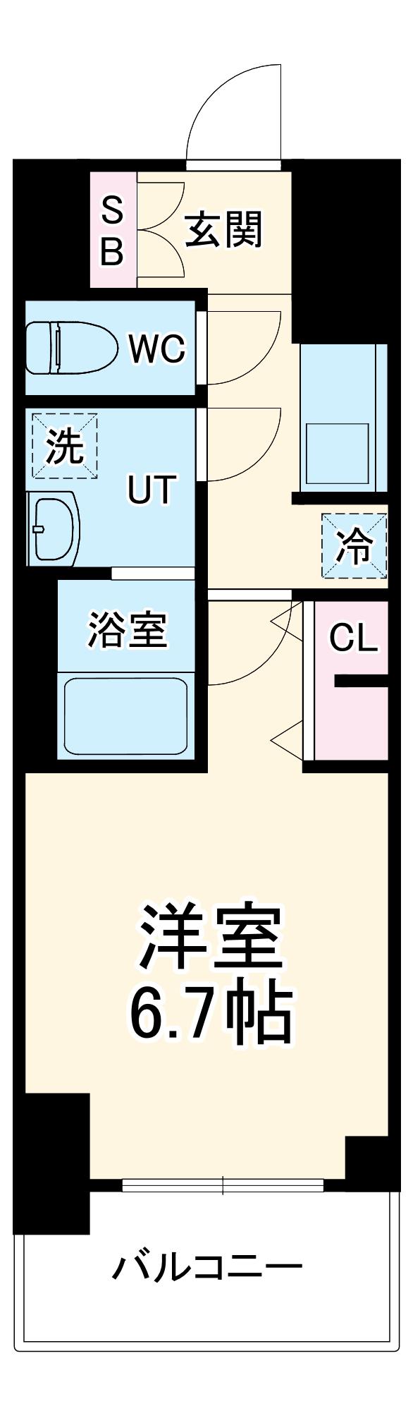 S-RESIDENCE熱田Ⅱ(1K/2階)の間取り写真