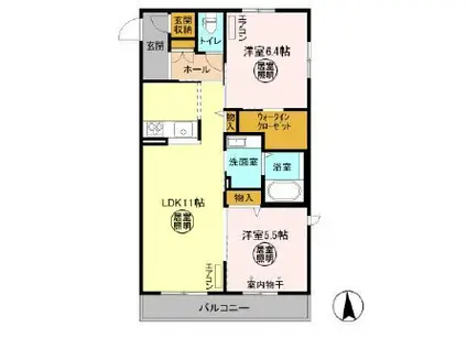 ラッフルズ(2LDK/3階)の間取り写真