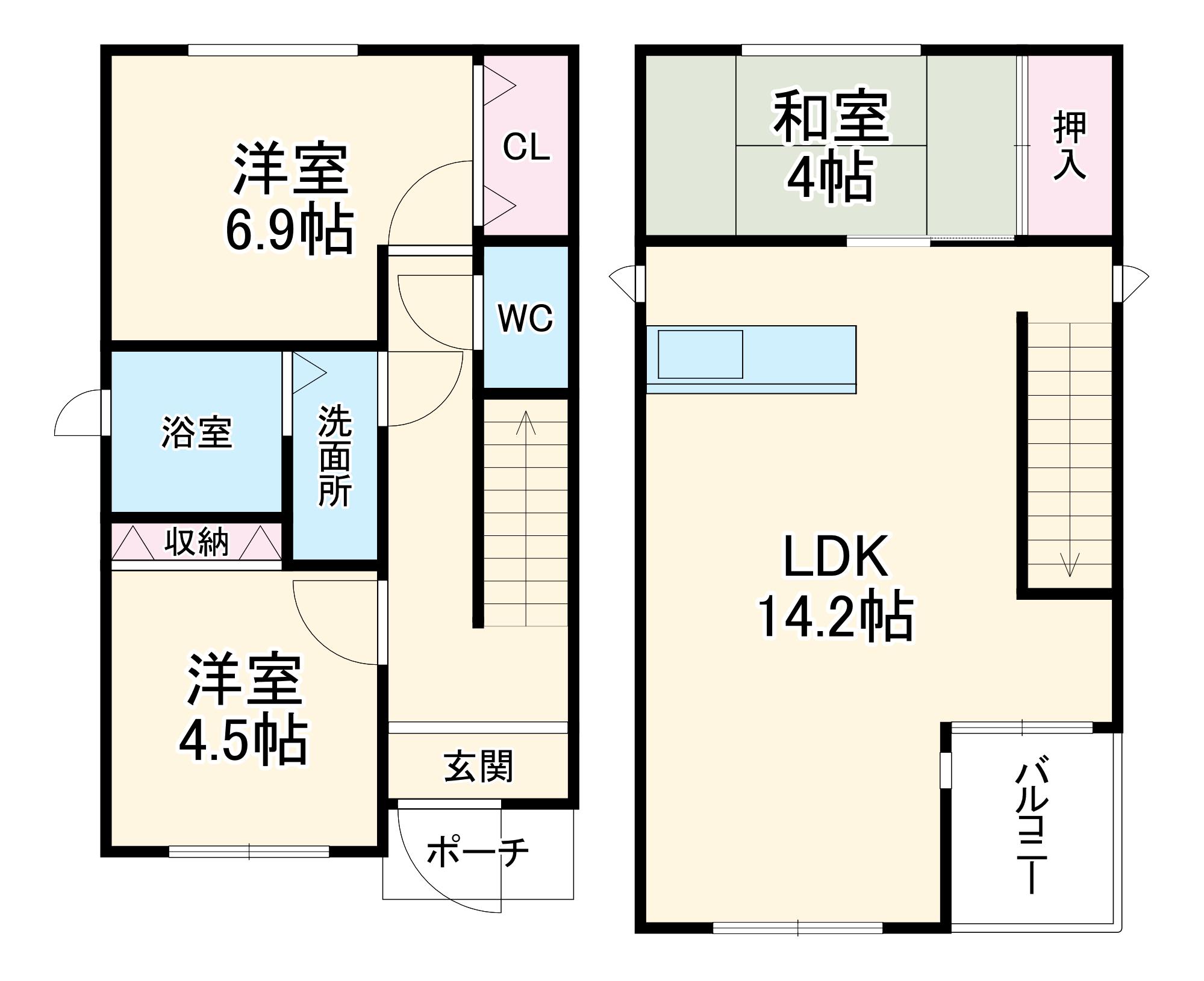 名鉄三河線 刈谷市駅 徒歩11分 2階建 築13年(3LDK)の間取り写真