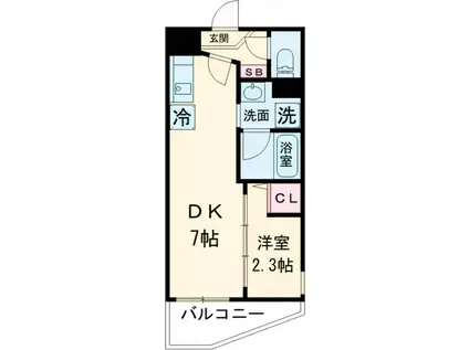 ARCOBALENO SHINITABASHI(1DK/1階)の間取り写真