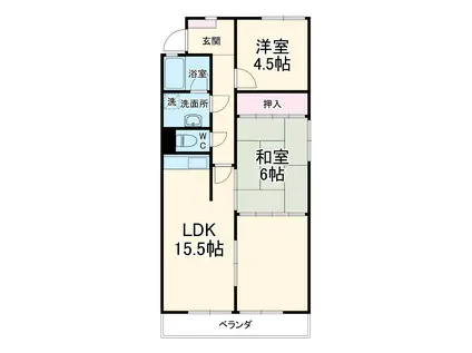 森島コーポラス(2LDK/2階)の間取り写真