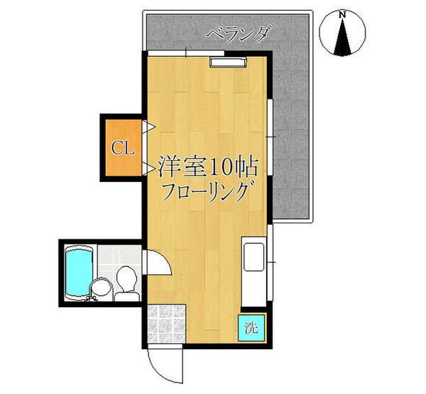 メゾン堀船(ワンルーム/2階)の間取り写真