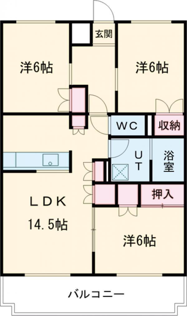 グランフォルムⅡ(3LDK/3階)の間取り写真