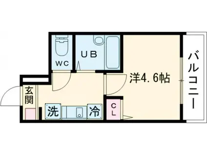 メルディアお花茶屋(ワンルーム/2階)の間取り写真