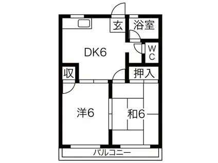 レジデンス太平(2DK/4階)の間取り写真