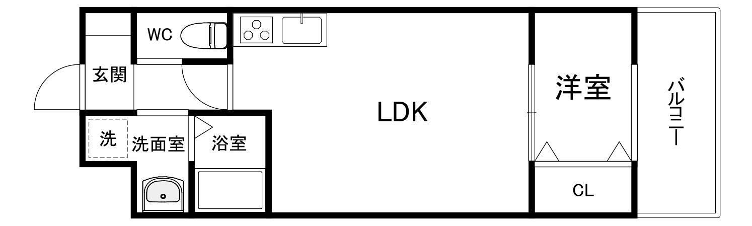 BISCUSSFORESTAOHWADA(1LDK/3階)の間取り写真