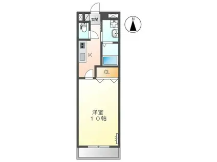 サマーアイ菰口(1K/1階)の間取り写真