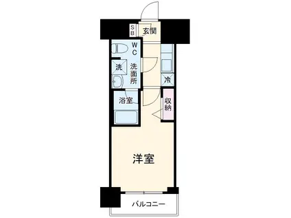 メインステージ横濱伊勢佐木Ⅱ(1K/10階)の間取り写真