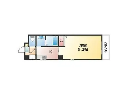 LOE中村公園(1DK/1階)の間取り写真