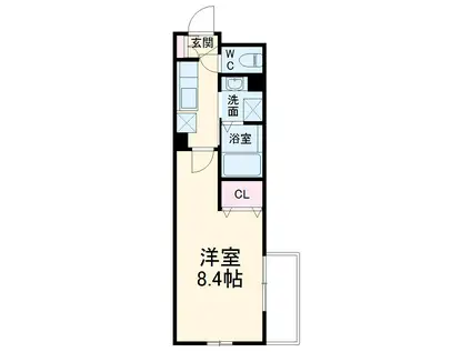 ウィンドテラス八千代台北Ⅰ(1K/1階)の間取り写真