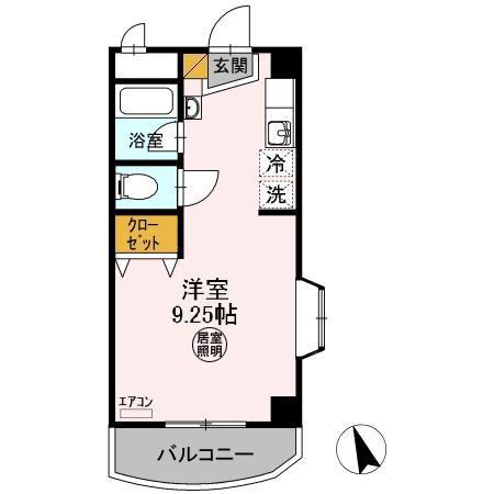 リバティヒルズ373(ワンルーム/3階)の間取り写真