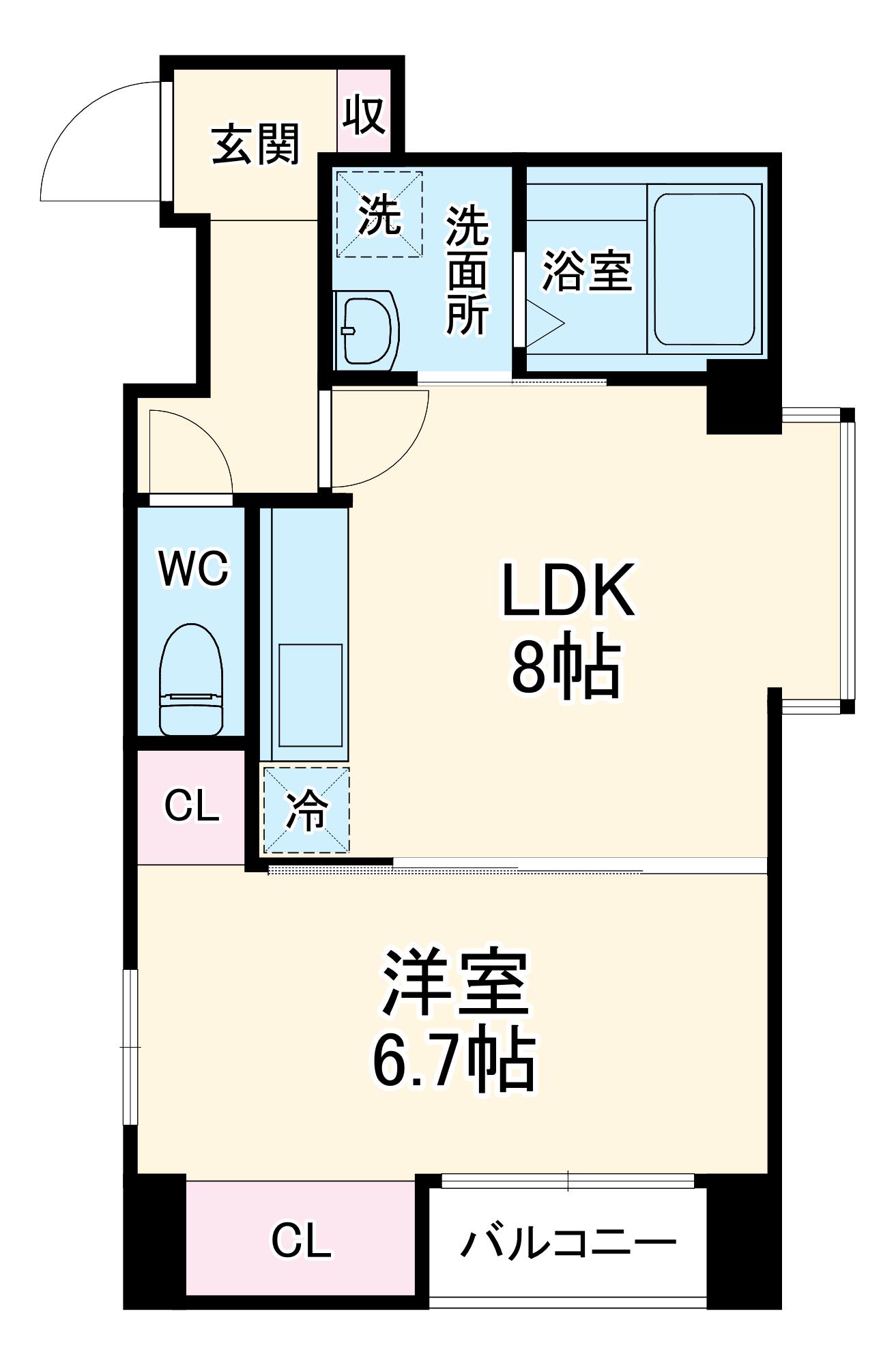 コンフォートシティⅡ(1LDK/4階)の間取り写真