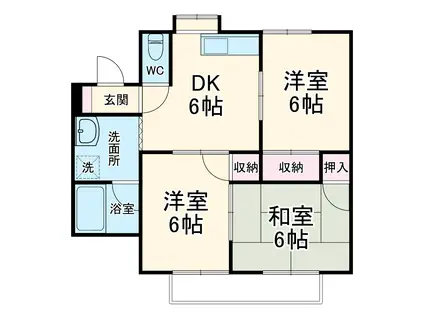 ライブリー長崎(3DK/2階)の間取り写真