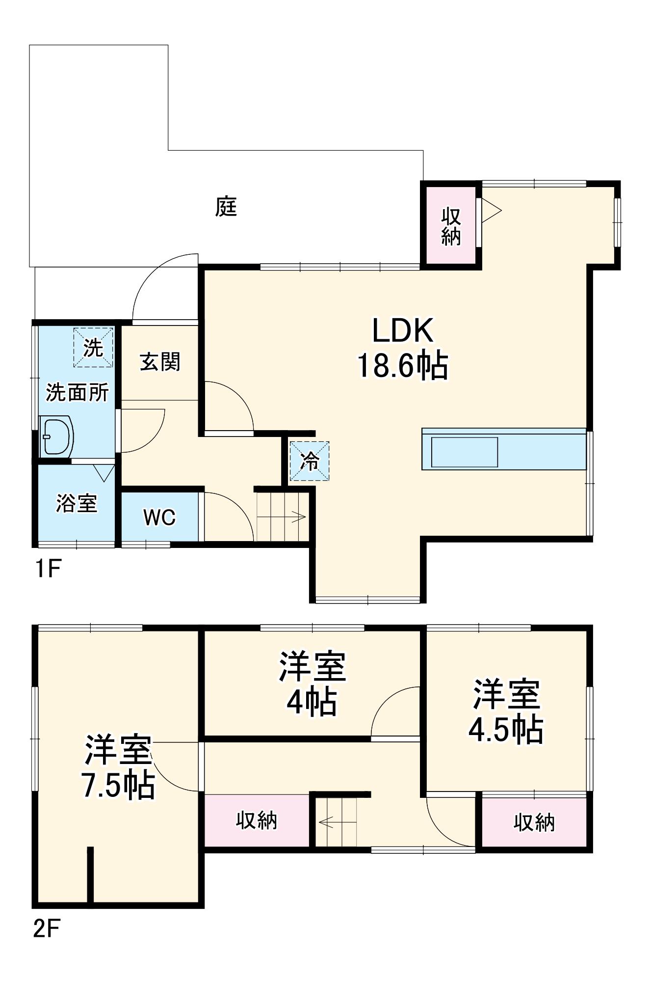 総武・中央緩行線 市川駅 バス乗車時間:12分 曽谷橋バス停で下車 徒歩4分 2階建 築57年(3LDK)の間取り写真
