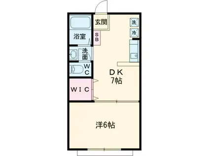 OCTOハイム(1DK/1階)の間取り写真