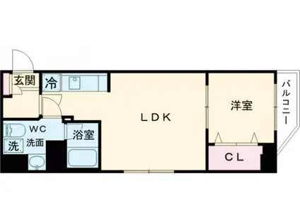 アルファコート東あずま(1LDK/6階)の間取り写真