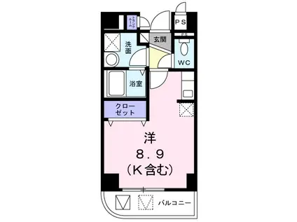 ラシーヌ(ワンルーム/2階)の間取り写真