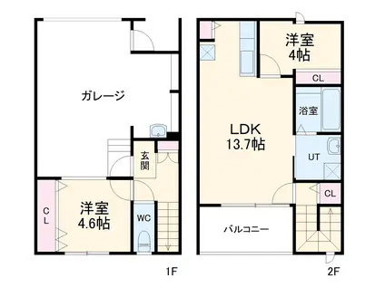 LAZO -E-(2LDK)の間取り写真