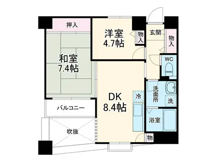 モンテ エスパーニャ(2LDK/4階)の間取り写真