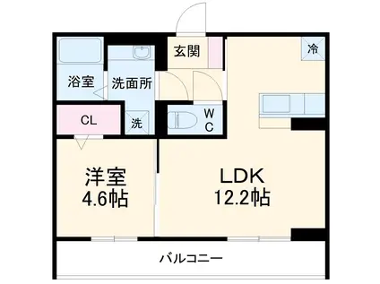 ソレイユB(1LDK/3階)の間取り写真