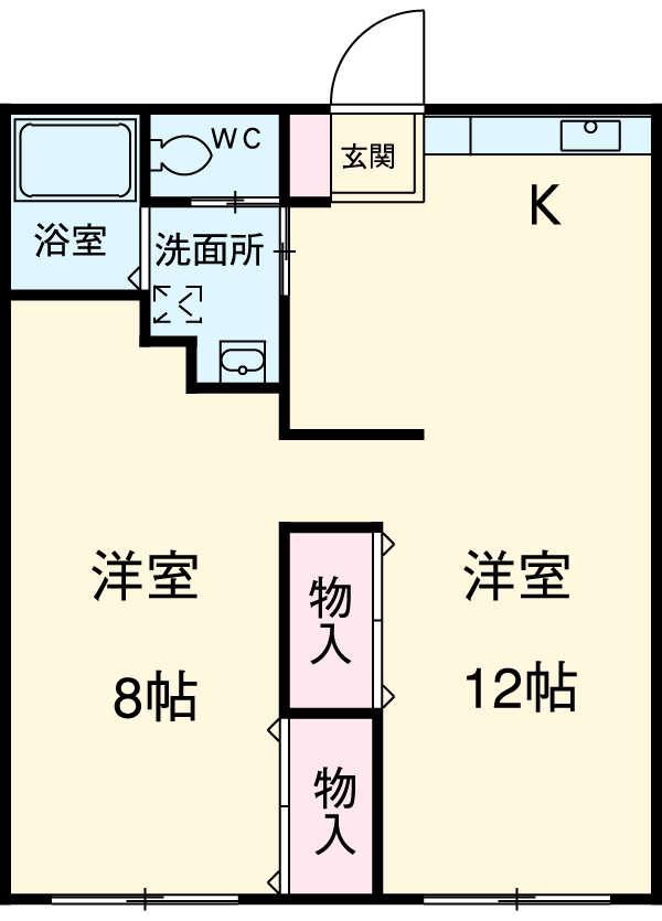 ハイツ瀬沼(1LDK/2階)の間取り写真