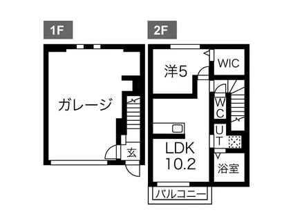 フィールズ金田 弐番館(1LDK/1階)の間取り写真
