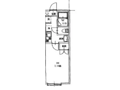 セナ船橋(1K/1階)の間取り写真