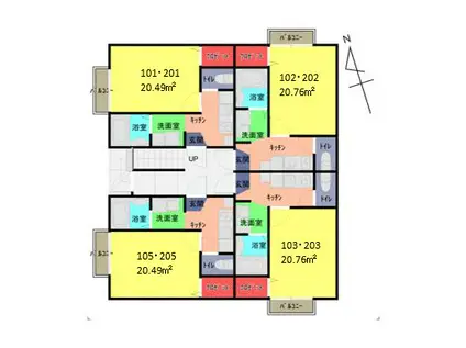 MOCA(1K/2階)の間取り写真
