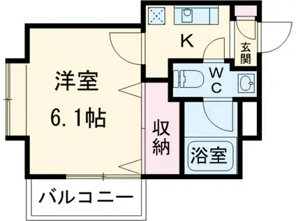 エルドヌール(1K/3階)の間取り写真