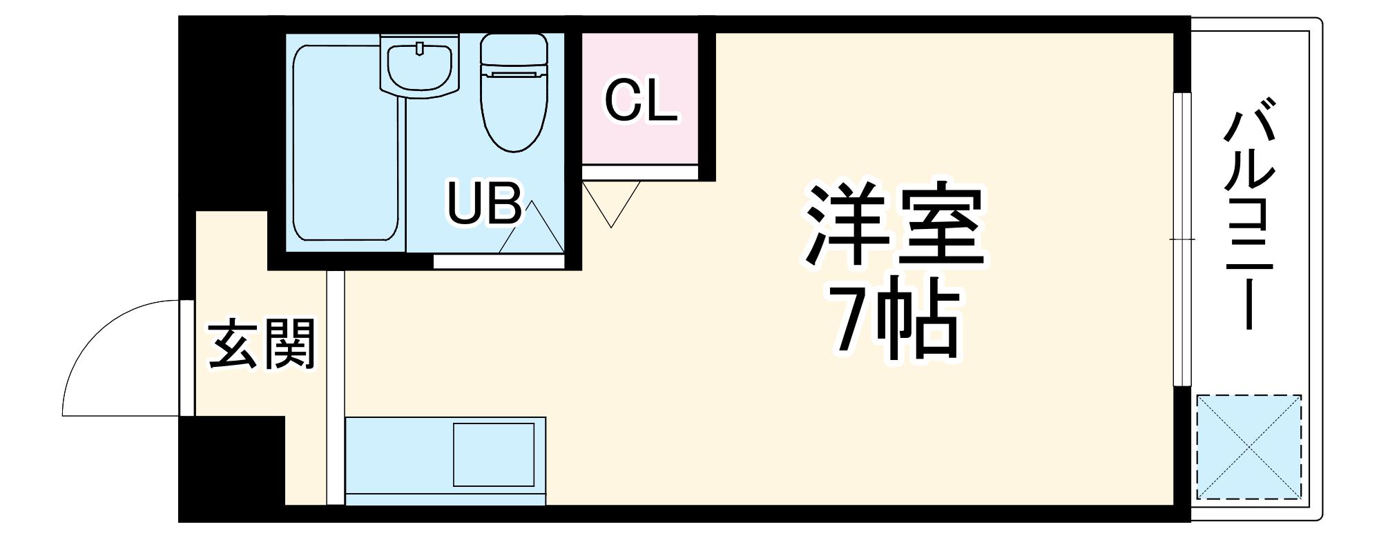 プレミアムYT(1K/1階)の間取り写真