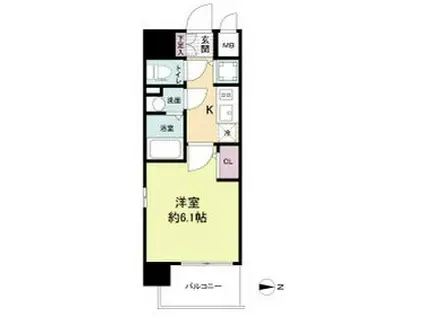 エスリードレジデンス大阪福島イースト(1K/3階)の間取り写真