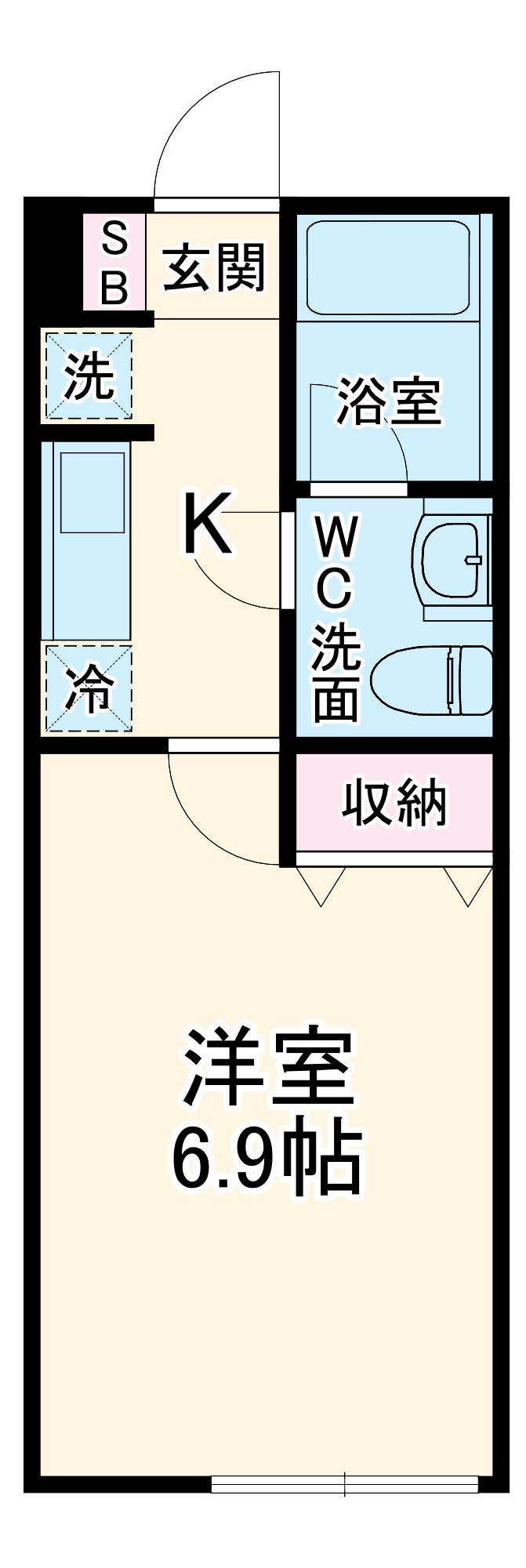 VINOSITY勝田台(1K/3階)の間取り写真