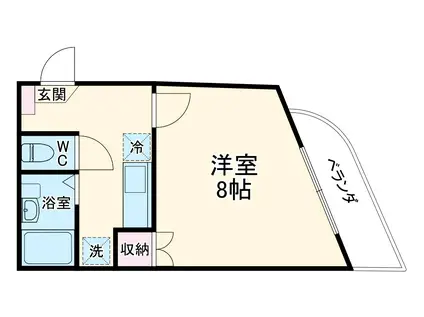 アマービレ(1K/1階)の間取り写真