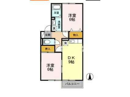 パークサイド大門(2DK/2階)の間取り写真