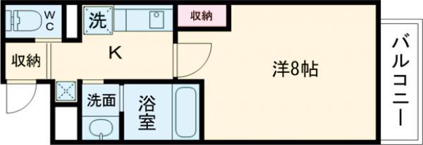 エグゼクティブ立川(1K/3階)の間取り写真