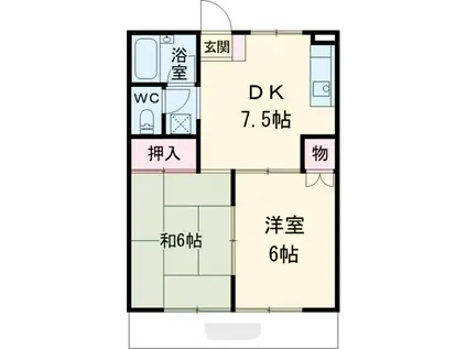 サマックス・ナガキドE棟(2DK/2階)の間取り写真