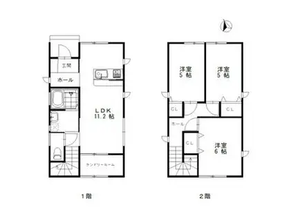 東武鉄道宇都宮線 おもちゃのまち駅 徒歩5分 2階建 築4年(3LDK)の間取り写真